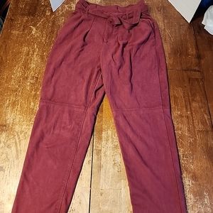 Free People Faux Suede Pants Womens Size 6 Red